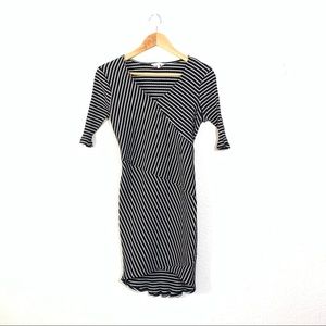 black mini dress with white collar Miss Circle Women Heather Black Collared Decorative Button-Front Mini Dress